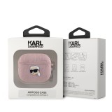 Karl Lagerfeld PU Embossed Karl Head Pouzdro pro AirPods 3 Pink