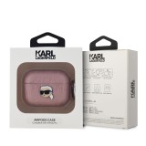 Karl Lagerfeld PU Embossed Karl Head Pouzdro pro AirPods Pro Pink