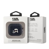 Karl Lagerfeld PU Embossed Karl and Choupette Heads Pouzdro pro AirPods 3 Black