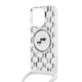 Karl Lagerfeld IML Monogram Crossbody K&CH Heads MagSafe Zadní Kryt pro iPhone 13 Pro Max Transparent