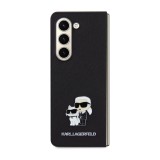 Karl Lagerfeld PU Saffiano Karl and Choupette NFT Zadní Kryt pro Samsung Galaxy Z Fold 5 Black