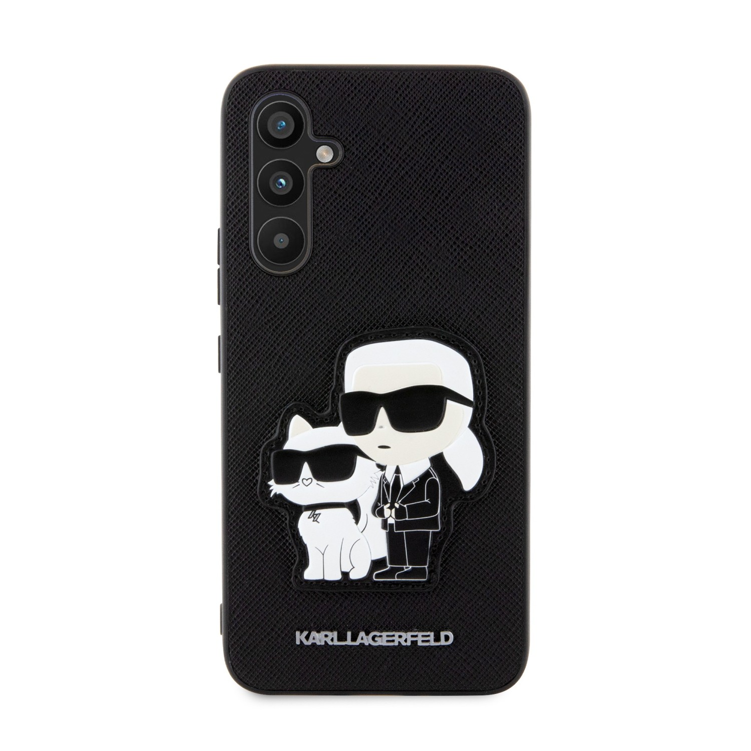 Karl Lagerfeld PU Saffiano Karl and Choupette NFT Zadní Kryt pro Samsung Galaxy A34 5G Black