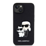 Karl Lagerfeld PU Saffiano Karl and Choupette NFT Zadní Kryt pro iPhone 14 Black