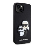 Karl Lagerfeld PU Saffiano Karl and Choupette NFT Zadní Kryt pro iPhone 14 Black