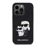 Karl Lagerfeld PU Saffiano Karl and Choupette NFT Zadní Kryt pro iPhone 14 Pro Max Black