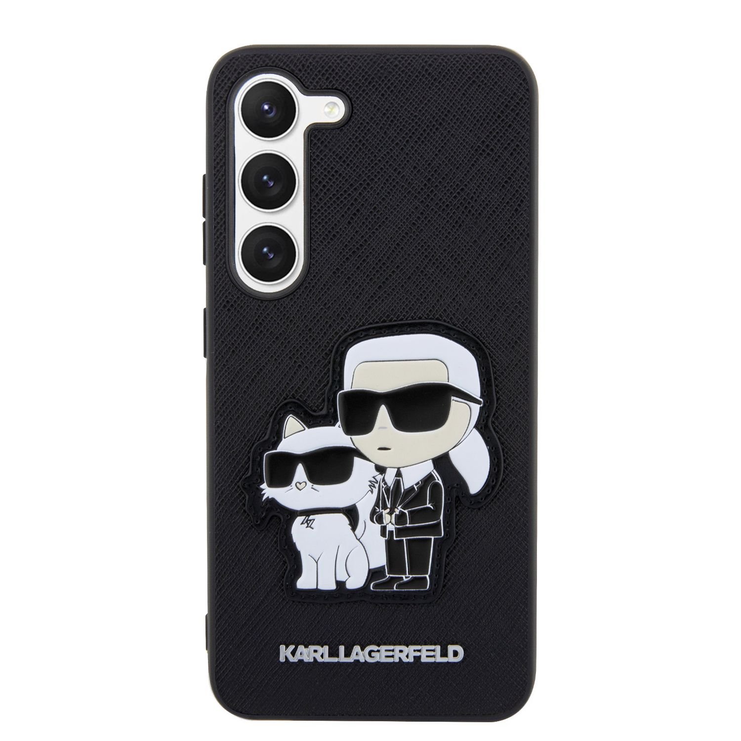 Zadní kryt Karl Lagerfeld PU Saffiano Karl and Choupette NFT proSamsung Galaxy S23+, černá