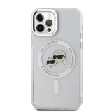 Karl Lagerfeld IML K&CH Heads Metal Frame MagSafe Zadní Kryt pro iPhone 12/12 Pro Transparent