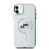 Karl Lagerfeld IML K&CH Heads Metal Frame MagSafe Zadní Kryt pro iPhone 11 Transparent