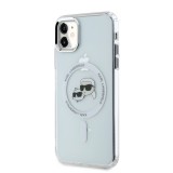 Karl Lagerfeld IML K&CH Heads Metal Frame MagSafe Zadní Kryt pro iPhone 11 Transparent