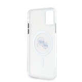 Karl Lagerfeld IML K&CH Heads Metal Frame MagSafe Zadní Kryt pro iPhone 11 Transparent