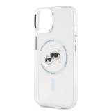 Karl Lagerfeld IML K&CH Heads Metal Frame MagSafe Zadní Kryt pro iPhone 14 Transparent