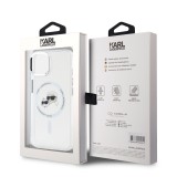 Karl Lagerfeld IML K&CH Heads Metal Frame MagSafe Zadní Kryt pro iPhone 14 Transparent