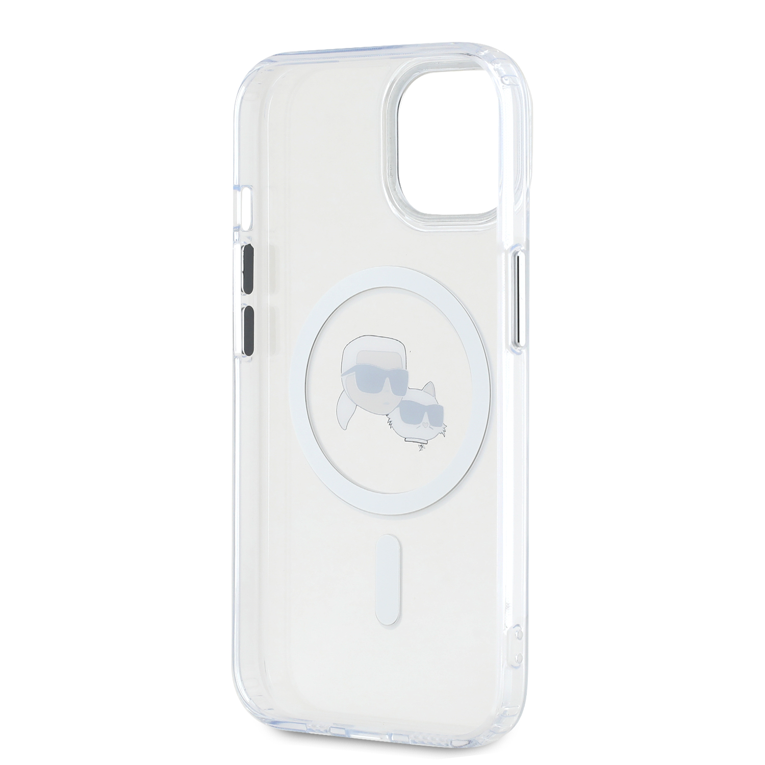 Karl Lagerfeld IML K&CH Heads Metal Frame MagSafe Zadní Kryt pro iPhone 14 Transparent