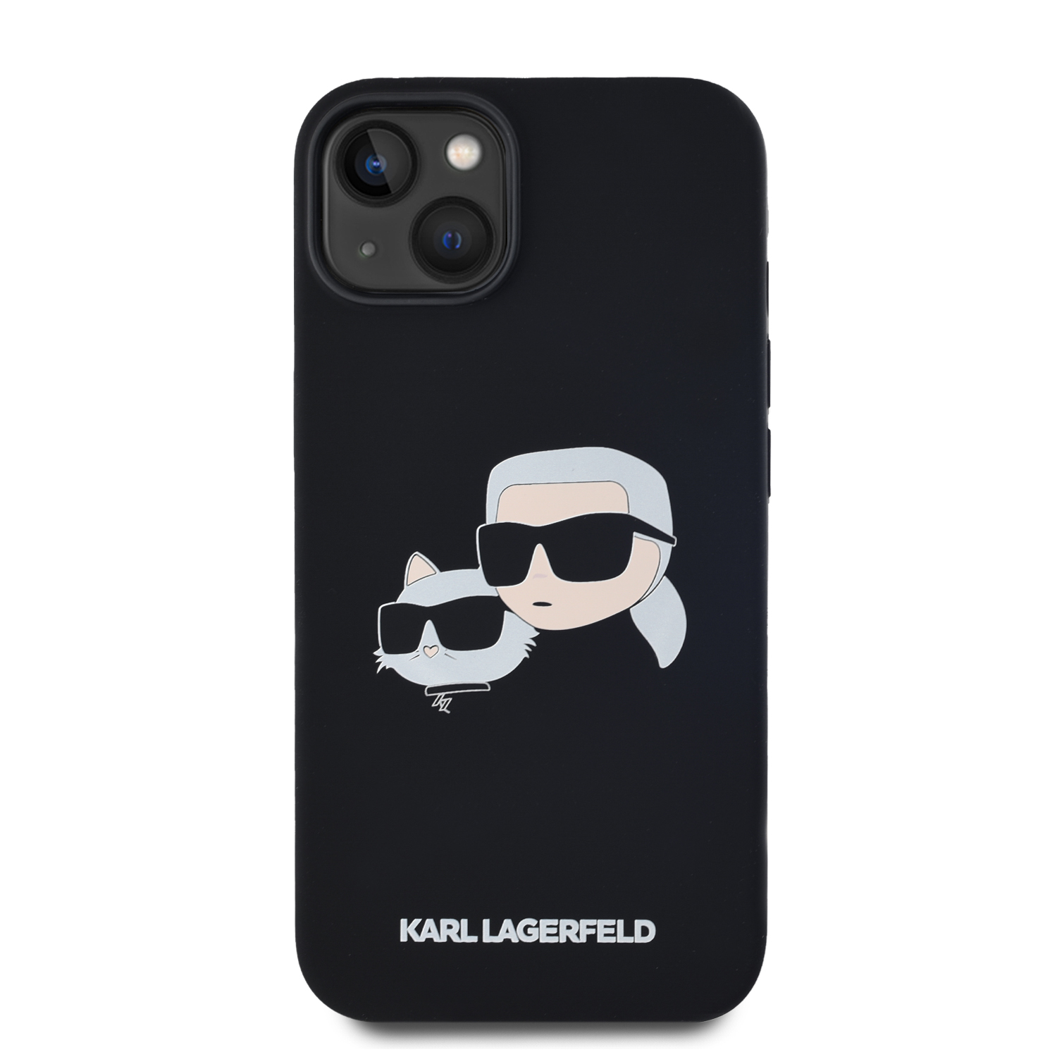 Karl Lagerfeld Liquid Silicone Double Heads Magsafe Zadní Kryt pro iPhone 14 Black