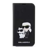 Karl Lagerfeld PU Saffiano Karl and Choupette NFT Book Pouzdro pro iPhone 13 Pro Max Black