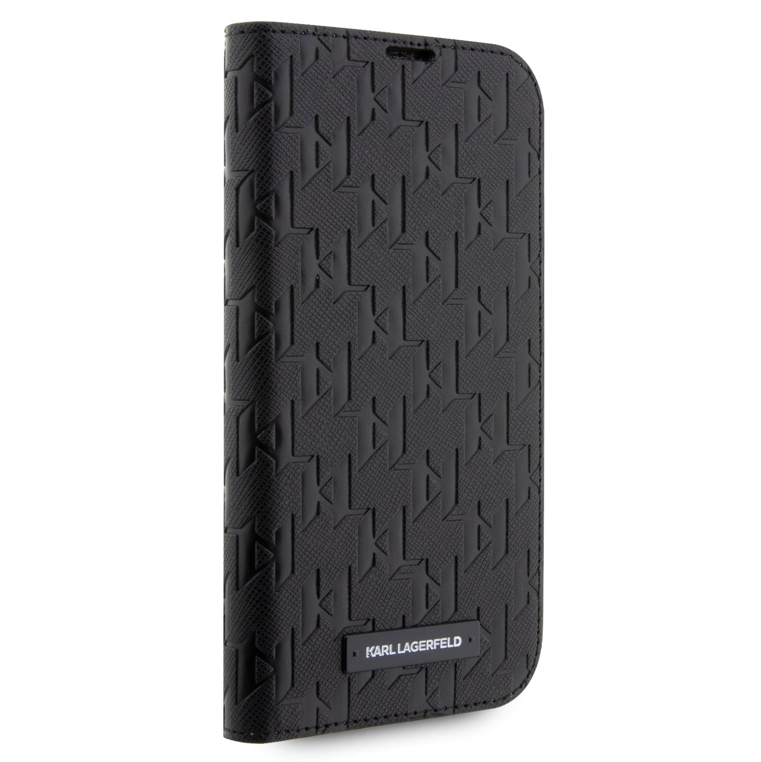 Karl Lagerfeld PU Saffiano Monogram Book Pouzdro pro iPhone 14 Pro Max Black