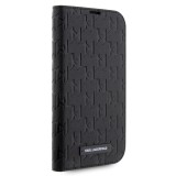 Karl Lagerfeld PU Saffiano Monogram Book Pouzdro pro iPhone 14 Pro Black