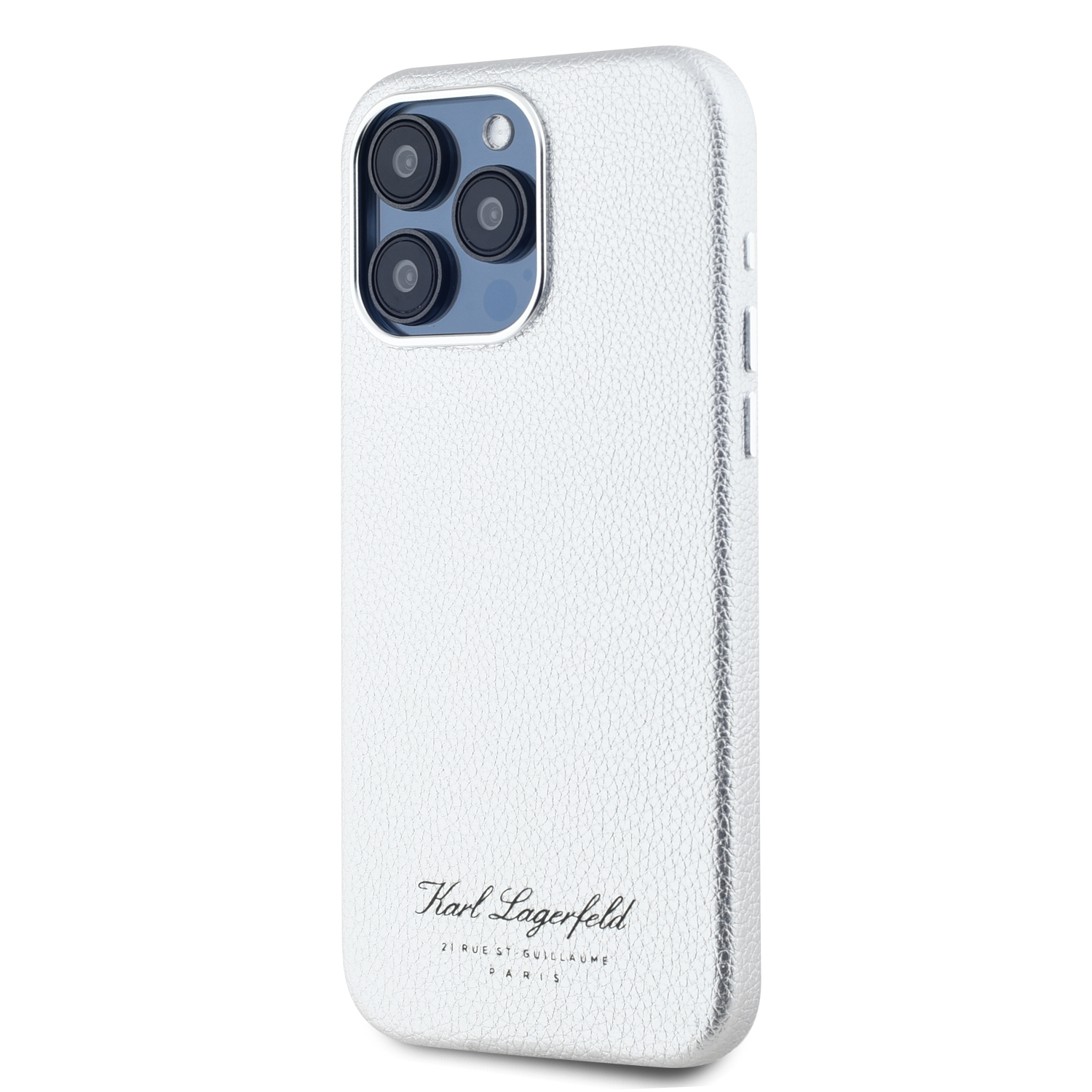 Karl Lagerfeld Grained PU Hotel RSG Zadní Kryt pro iPhone 15 Pro Max Grey