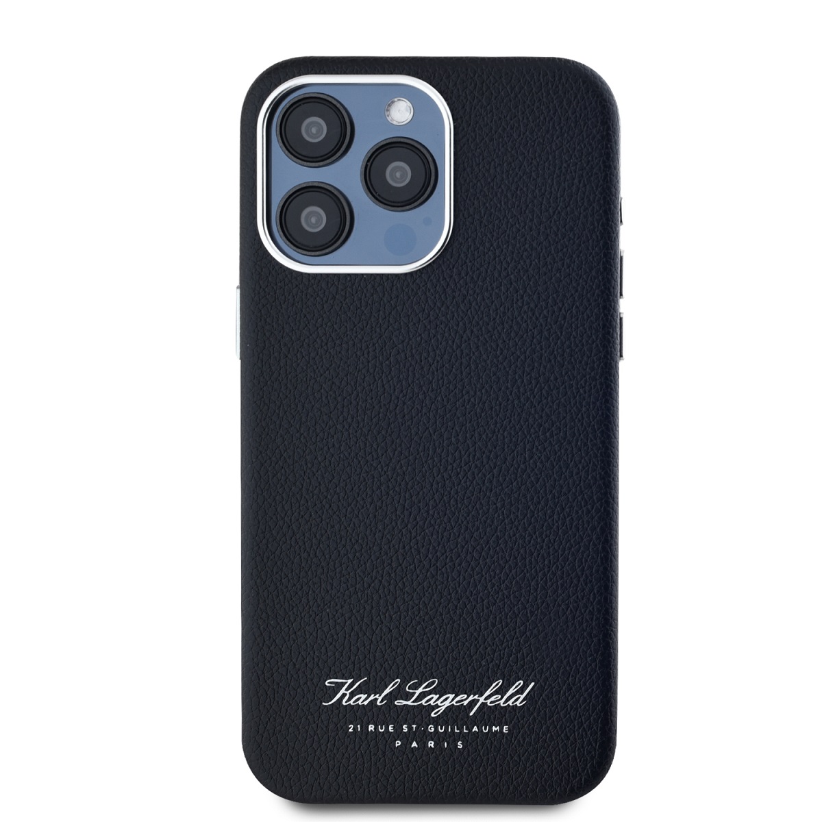 Karl Lagerfeld Grained PU Hotel RSG Zadní Kryt pro iPhone 15 Pro Max Black