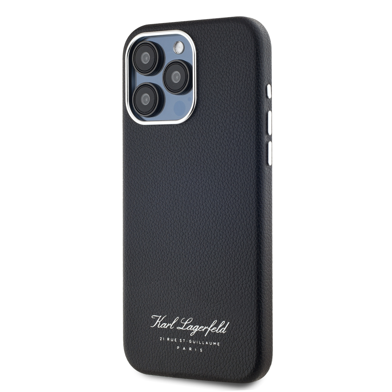 Karl Lagerfeld Grained PU Hotel RSG Zadní Kryt pro iPhone 15 Pro Max Black