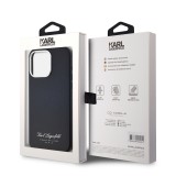 Karl Lagerfeld Grained PU Hotel RSG Zadní Kryt pro iPhone 15 Pro Black