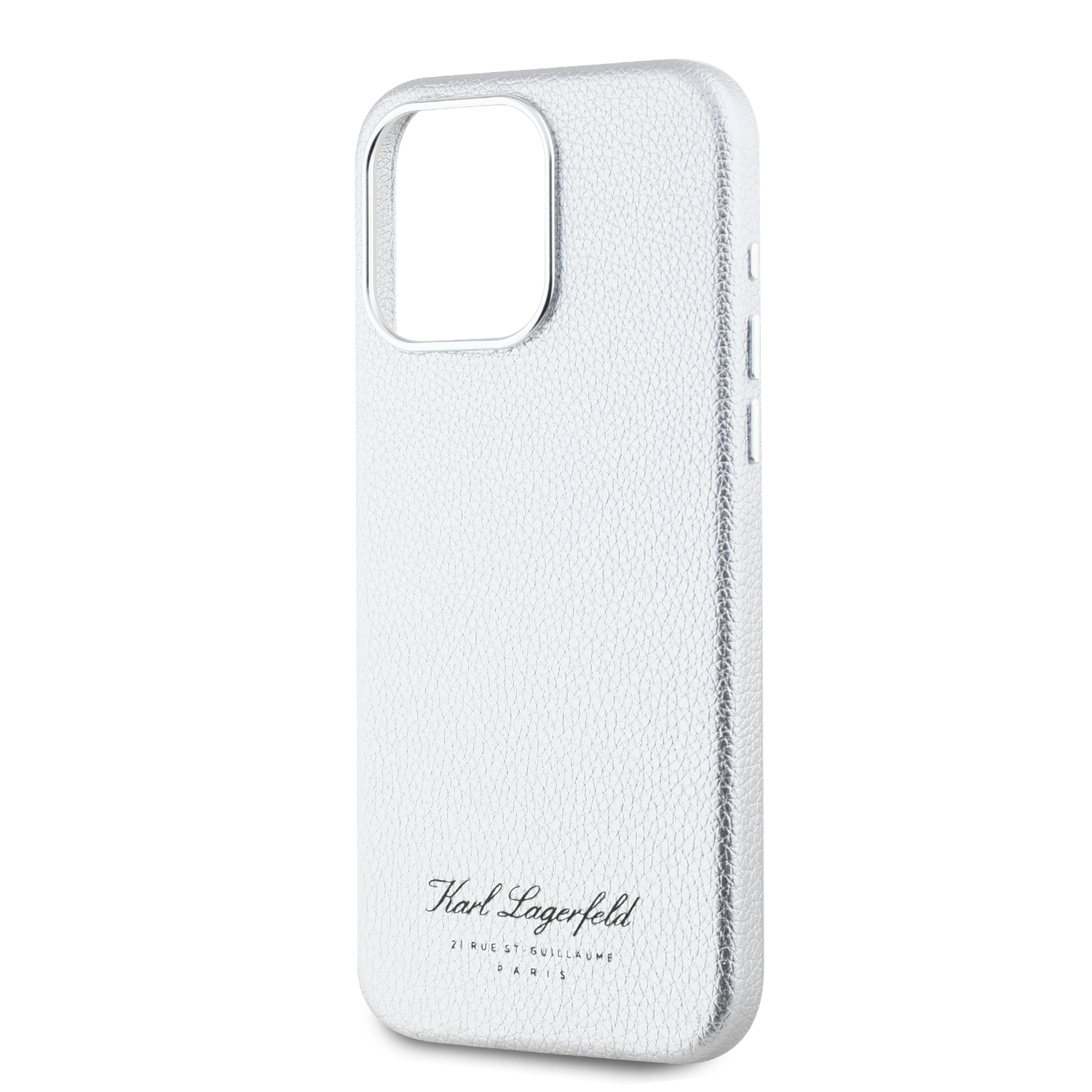 Karl Lagerfeld Grained PU Hotel RSG Zadní Kryt pro iPhone 15 Pro Grey