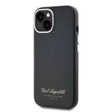 Karl Lagerfeld Grained PU Hotel RSG Zadní Kryt pro iPhone 15 Black