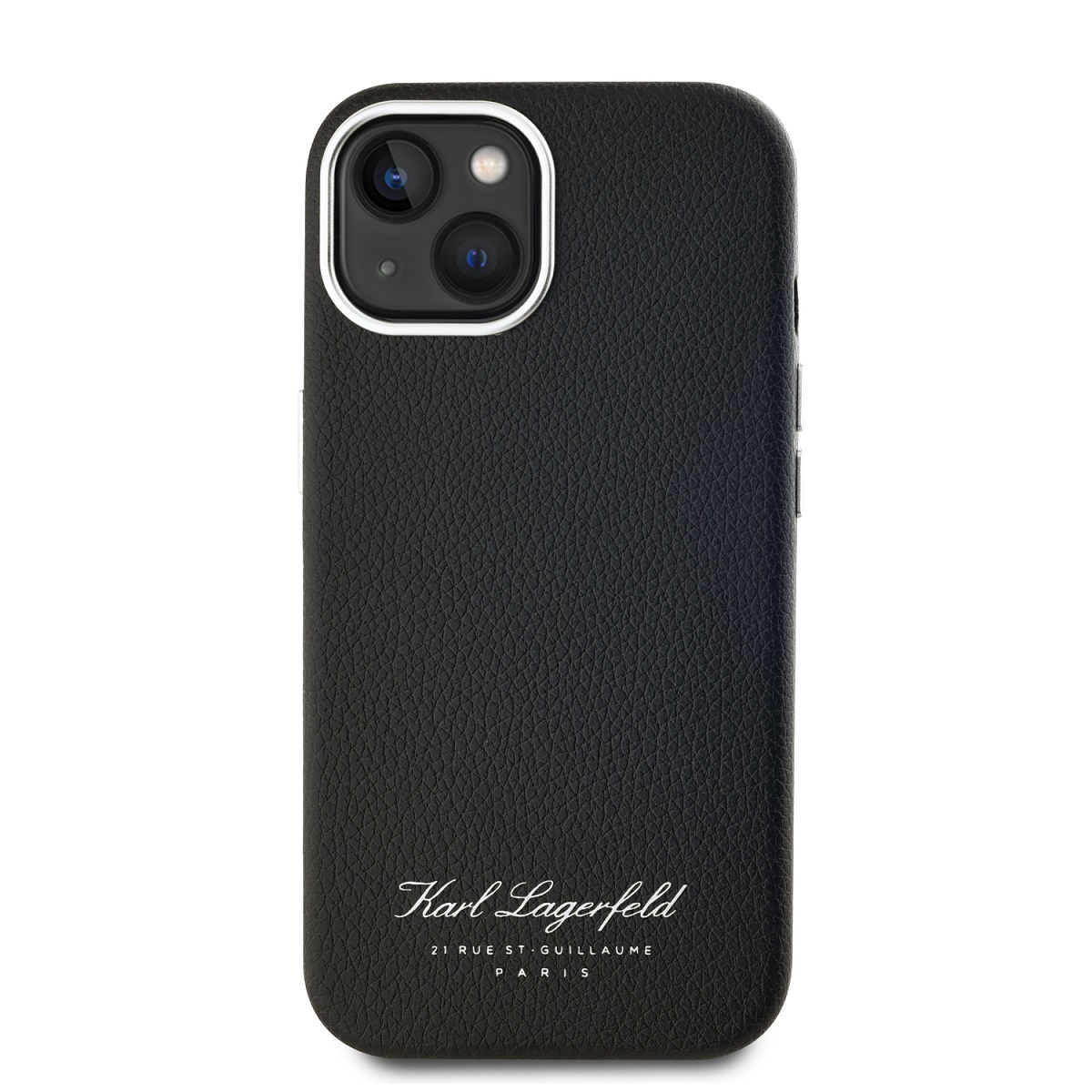 Karl Lagerfeld Grained PU Hotel RSG Zadní Kryt pro iPhone 15 Black