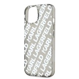 Karl Lagerfeld IML Electroplated Repeated Logo Zadní Kryt pro iPhone 15 Silver