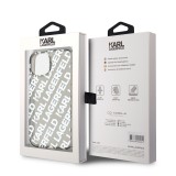 Karl Lagerfeld IML Electroplated Repeated Logo Zadní Kryt pro iPhone 15 Silver