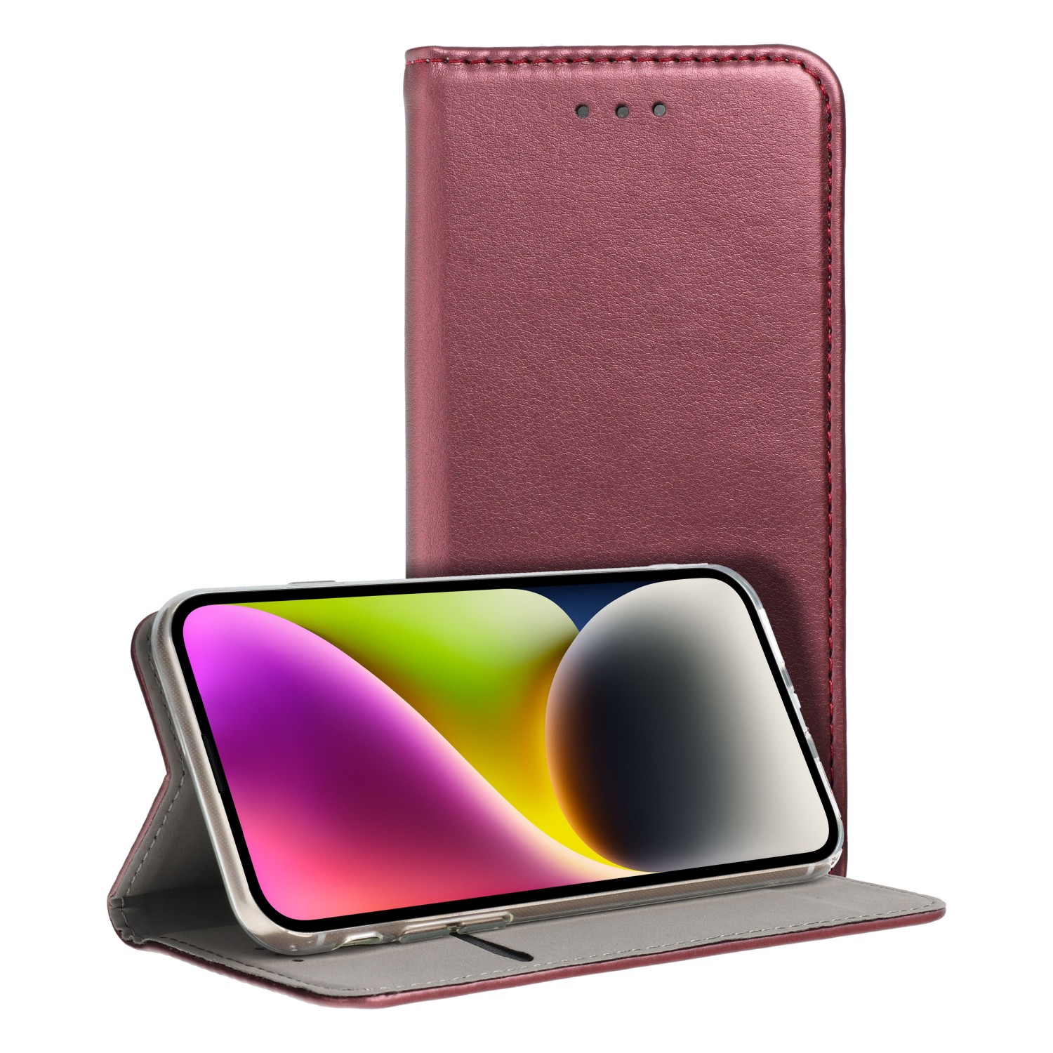 Smart Magneto book case for MOTOROLA G72 burgundy