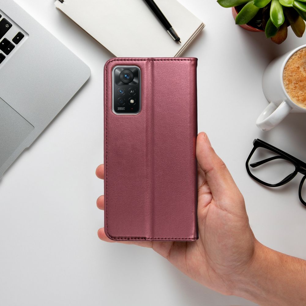 Smart Magneto book case for MOTOROLA G72 burgundy