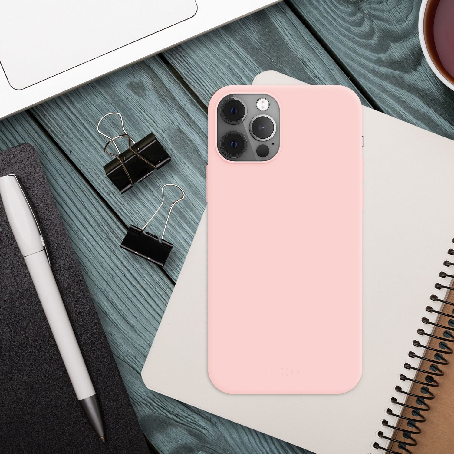 Zadní pogumovaný kryt FIXED Story pro Xiaomi Redmi Note 14, růžová