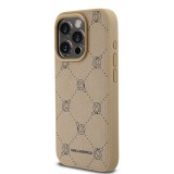 Karl Lagerfeld PU Karl Heads Pattern Magsafe Zadní Kryt pro iPhone 15 Pro Max Beige