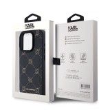 Karl Lagerfeld PU Karl Heads Pattern Magsafe Zadní Kryt pro iPhone 15 Pro Black