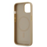 Karl Lagerfeld PU Karl Heads Pattern Magsafe Zadní Kryt pro iPhone 14 Beige