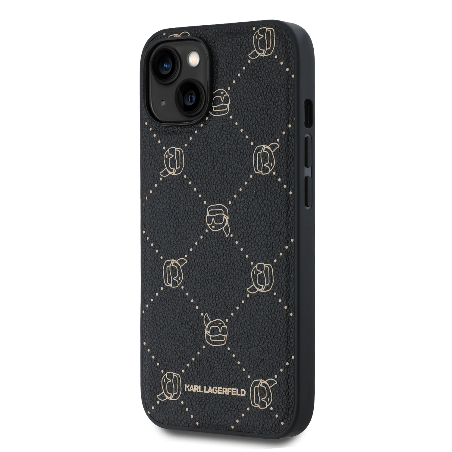 Karl Lagerfeld PU Karl Heads Pattern Magsafe Zadní Kryt pro iPhone 14 Black