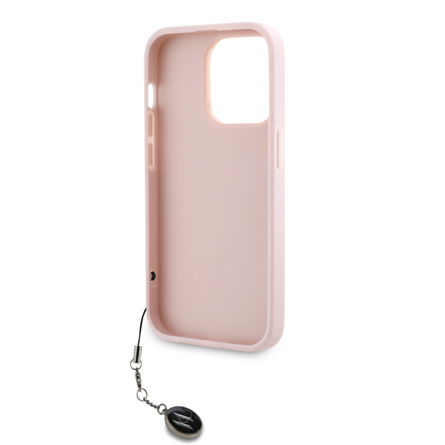 Karl Lagerfeld PU Saffiano Rhinestone Charm Zadní Kryt pro iPhone 14 Pro Max Pink