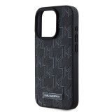 Karl Lagerfeld PU Leather Monogram Metal Logo Magsafe Zadní Kryt pro iPhone 15 Pro Max Black