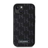 Karl Lagerfeld PU Leather Monogram Metal Logo Magsafe Zadní Kryt pro iPhone 14 Black