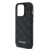 Karl Lagerfeld PU Leather Monogram Metal Logo Magsafe Zadní Kryt pro iPhone 14 Pro Black