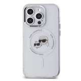 Karl Lagerfeld IML K&CH Heads Metal Frame MagSafe Zadní Kryt pro iPhone 15 Pro Transparent