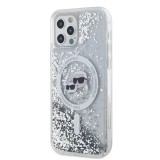 Karl Lagerfeld Liquid Glitter Karl and Choupette Heads MagSafe Zadní Kryt pro iPhone 12/12 Pro Transparent