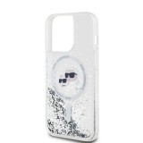 Karl Lagerfeld Liquid Glitter Karl and Choupette Heads MagSafe Zadní Kryt pro iPhone 14 Pro Max Transparent