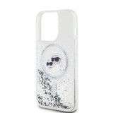 Karl Lagerfeld Liquid Glitter Karl and Choupette Heads MagSafe Zadní Kryt pro iPhone 13 Pro Max Transparent