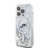 Karl Lagerfeld Liquid Glitter Karl and Choupette Heads MagSafe Zadní Kryt pro iPhone 13 Transparent