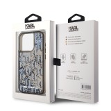 Karl Lagerfeld Liquid Glitter Monogram Gradient Zadní Kryt pro iPhone 15 Pro Max Black