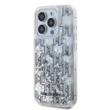 Karl Lagerfeld Liquid Glitter Monogram Gradient Zadní Kryt pro iPhone 15 Pro Max White