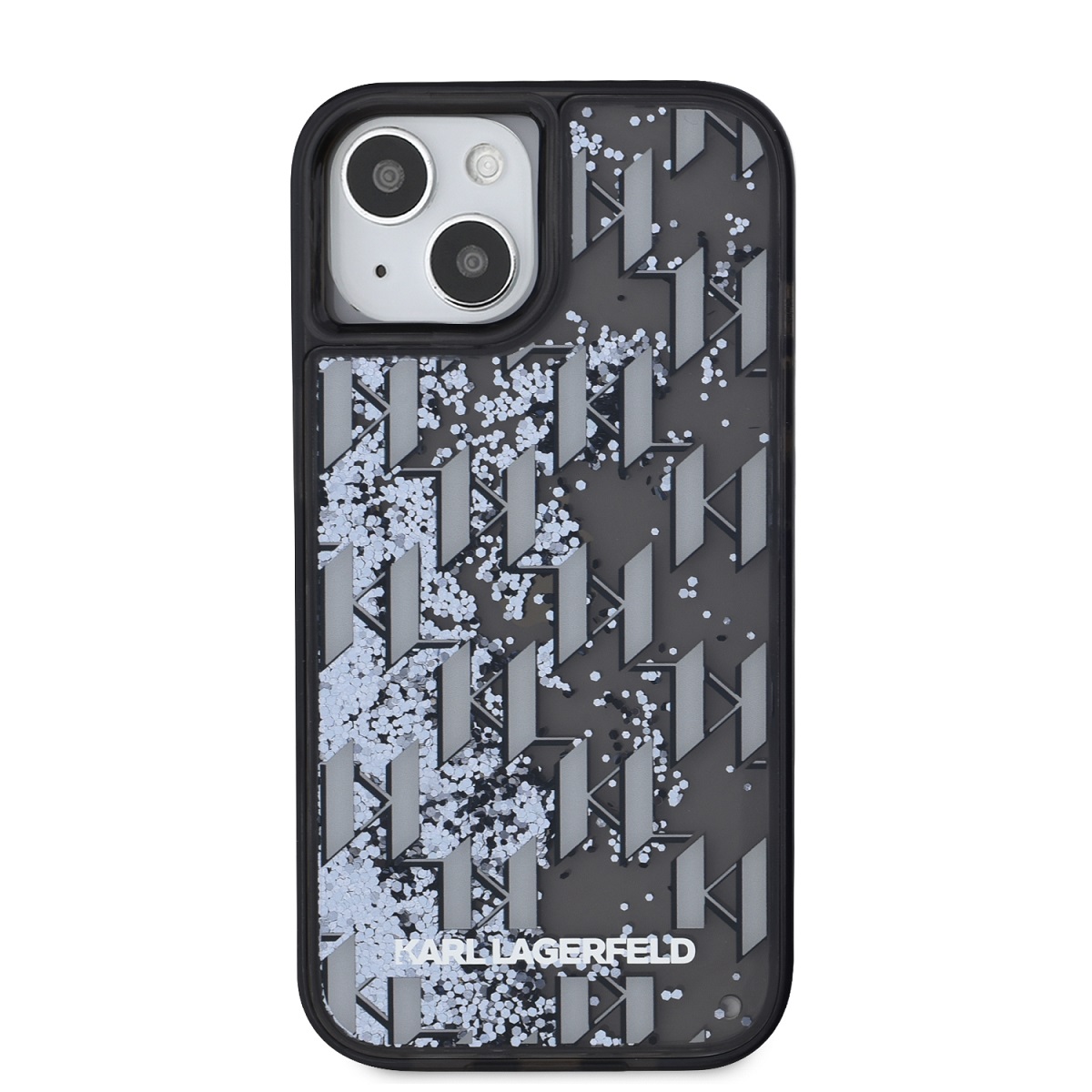 Karl Lagerfeld Liquid Glitter Monogram Gradient Zadní Kryt pro iPhone 15 Black