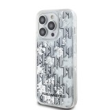 Karl Lagerfeld Liquid Glitter Monogram Gradient Zadní Kryt pro iPhone 14 Pro Max White